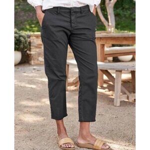 Frank & Eileen Women's Size 2 Black Cotton Raw Hem Cropped Wicklow Chino Pants
